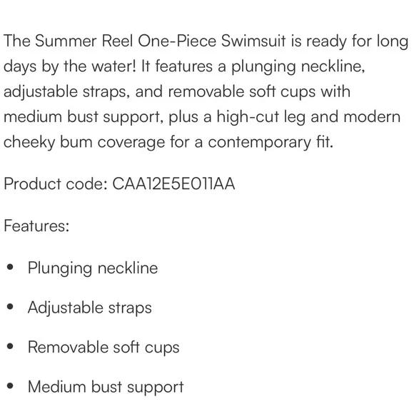 NWT XL Cupshe Kelsey Anderson Summer Reel One-Piece Swimsuit - Picture 6 of 7